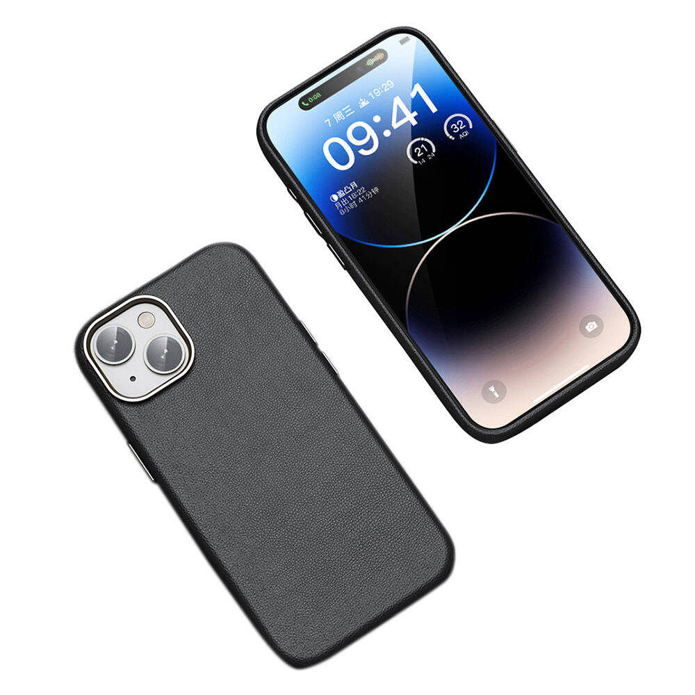 Apple iPhone 15 Kılıf M-safe Şarj Özellikli PU Deri Zore Adora Kapak Siyah