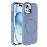 Apple iPhone 15 Kılıf M-safe Şarj Özellikli Sıvı Teknolojili Silinebilir Sert Zore Kivi Kapak Lavendery Gray