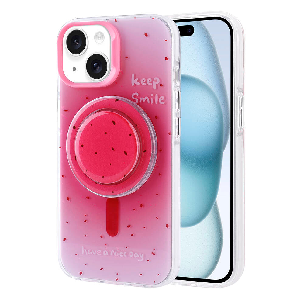 Apple iPhone 15 Kılıf M-safe Şarj Özellikli Tak-Çıkar Pop Soketli Zore Tiktok Kapak Siyah