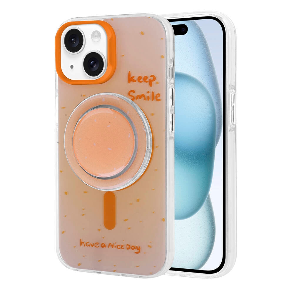 Apple iPhone 15 Kılıf M-safe Şarj Özellikli Tak-Çıkar Pop Soketli Zore Tiktok Kapak Siyah
