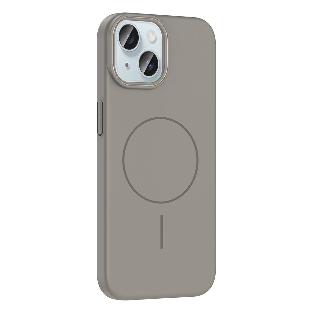 Apple iPhone 15 Kılıf M-safe Şarj Özellikli Zore Ruby Sert Kapak Mürdüm