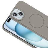 Apple iPhone 15 Kılıf M-safe Şarj Özellikli Zore Ruby Sert Kapak Mürdüm