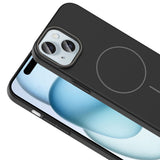 Apple iPhone 15 Kılıf M-safe Şarj Özellikli Zore Ruby Sert Kapak Siyah