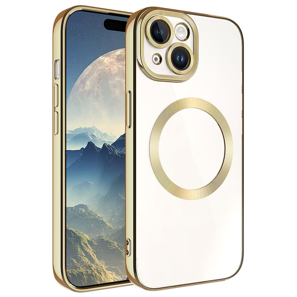 Apple iPhone 15 Kılıf M-safe Wireless Şarj Özellikli Zore Setro Silikon Koyu Gri