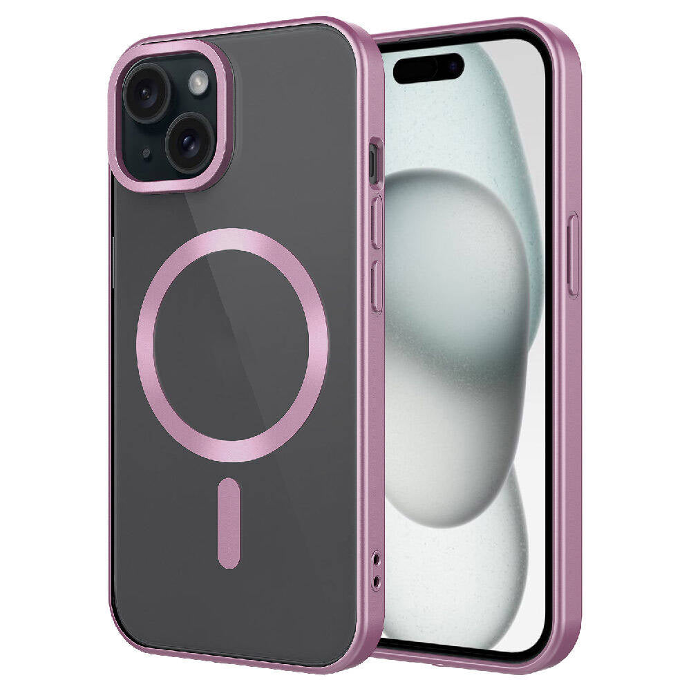Apple iPhone 15 Kılıf Mat Tasarımlı M-safe Wireless Şarj Özellikli Zore Mat Setro Kapak Sierra Mavi