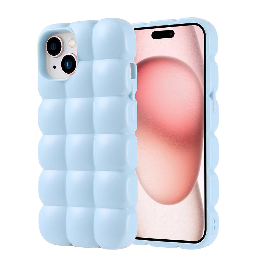 Apple iPhone 15 Kılıf Parlak Esnek Silikon Zore Dom Dom Kapak Pembe