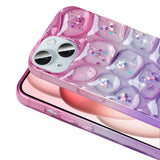Apple iPhone 15 Kılıf Simli 3D Desenli Zore Hacar Kapak Pembe-Mor