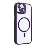 Apple iPhone 15 Kılıf Standlı ve Kamera Lens Hediyeli M-Safe Şarj Özellikli Zore Etro Kapak Pembe