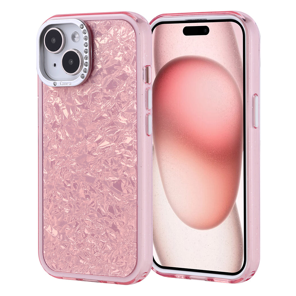 Apple iPhone 15 Kılıf Taşlı Tasarımlı Zore Kapi Kapak Pembe