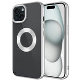 Apple iPhone 15 Kılıf Tek Kamera Çerçeveli Logo Gösteren Zore Omega Kapak Sierra Mavi