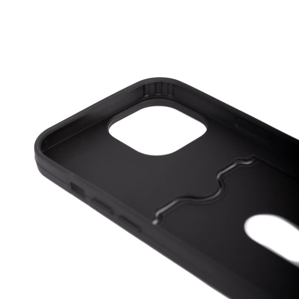 Apple iPhone 15 Kılıf Zore Dora Kartlıklı Silikon Kapak Siyah