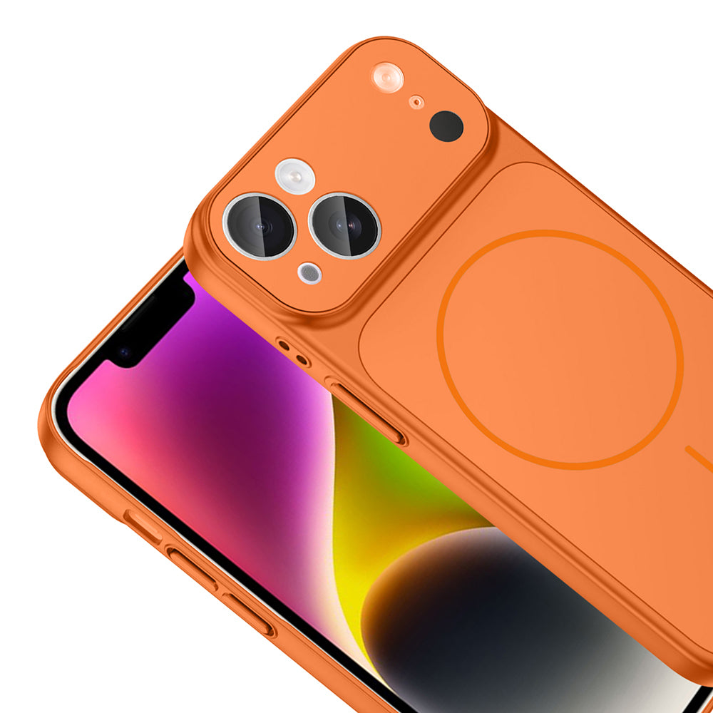 Apple iPhone 15 Kılıf Zore M-Safe Şarj Özellikli Kamera Korumalı Formen Kapak Gümüş
