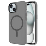 Apple iPhone 15 Kılıf Zore M-safe Şarj Özellikli Buzlu Transparan C-Pro Sert Kapak Sarı