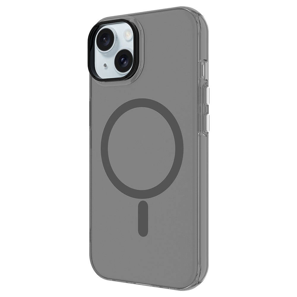 Apple iPhone 15 Kılıf Zore M-safe Şarj Özellikli Buzlu Transparan C-Pro Sert Kapak Pembe