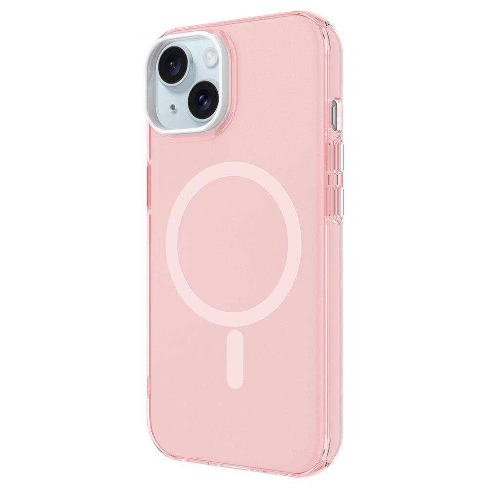 Apple iPhone 15 Kılıf Zore M-safe Şarj Özellikli Buzlu Transparan C-Pro Sert Kapak Derin Mor