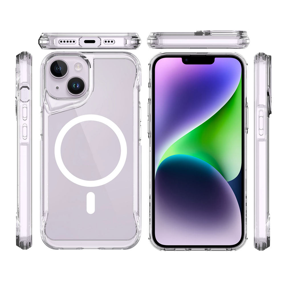 Apple iPhone 15 Kılıf Zore M-safe Şarj Özellikli T-Max M-safe Kapak Renksiz