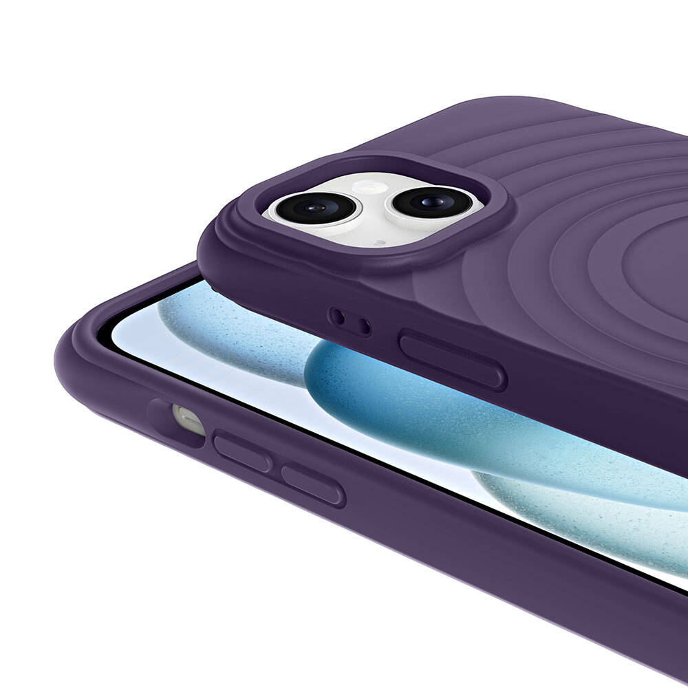 Apple iPhone 15 M-safe Şarj Özellikli Airbagli Mat Görünümlü Zore Hepi Kapak Lila
