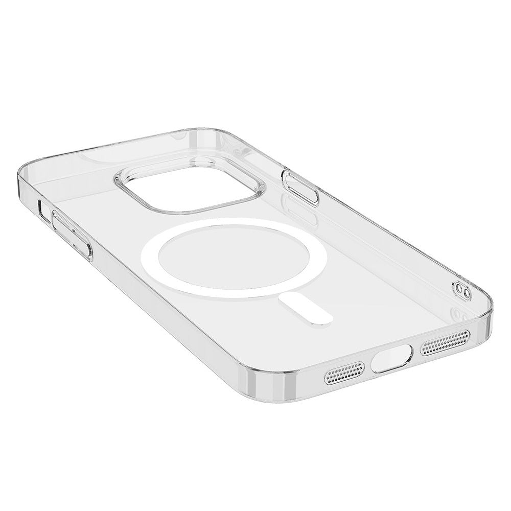 Apple iPhone 15 Plus Kamera Korumalı M-Safe Şarj Özellikli Şeffaf Zore London Sert PC Kapak Şeffaf