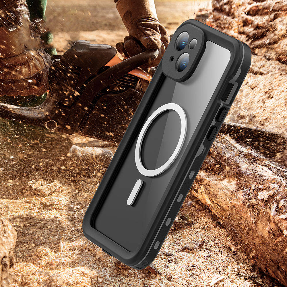 Apple iPhone 15 Plus Kılıf 1-1 Su Geçirmez Kılıf Siyah