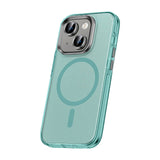 Apple iPhone 15 Plus Kılıf Airbagli M-safe Wireless Şarj Özellikli Lens Koruyuculu Zore Klaptika Kapak Koyu Yeşil