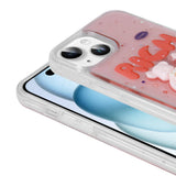 Apple iPhone 15 Plus Kılıf Kabartma Figürlü Parlak Zore Minimini Silikon Kapak Kırmızı