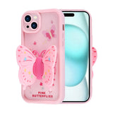 Apple iPhone 15 Plus Kılıf Kamera Korumalı Figür Tasarımlı Zore Kapya Kapak Pembe Koyu
