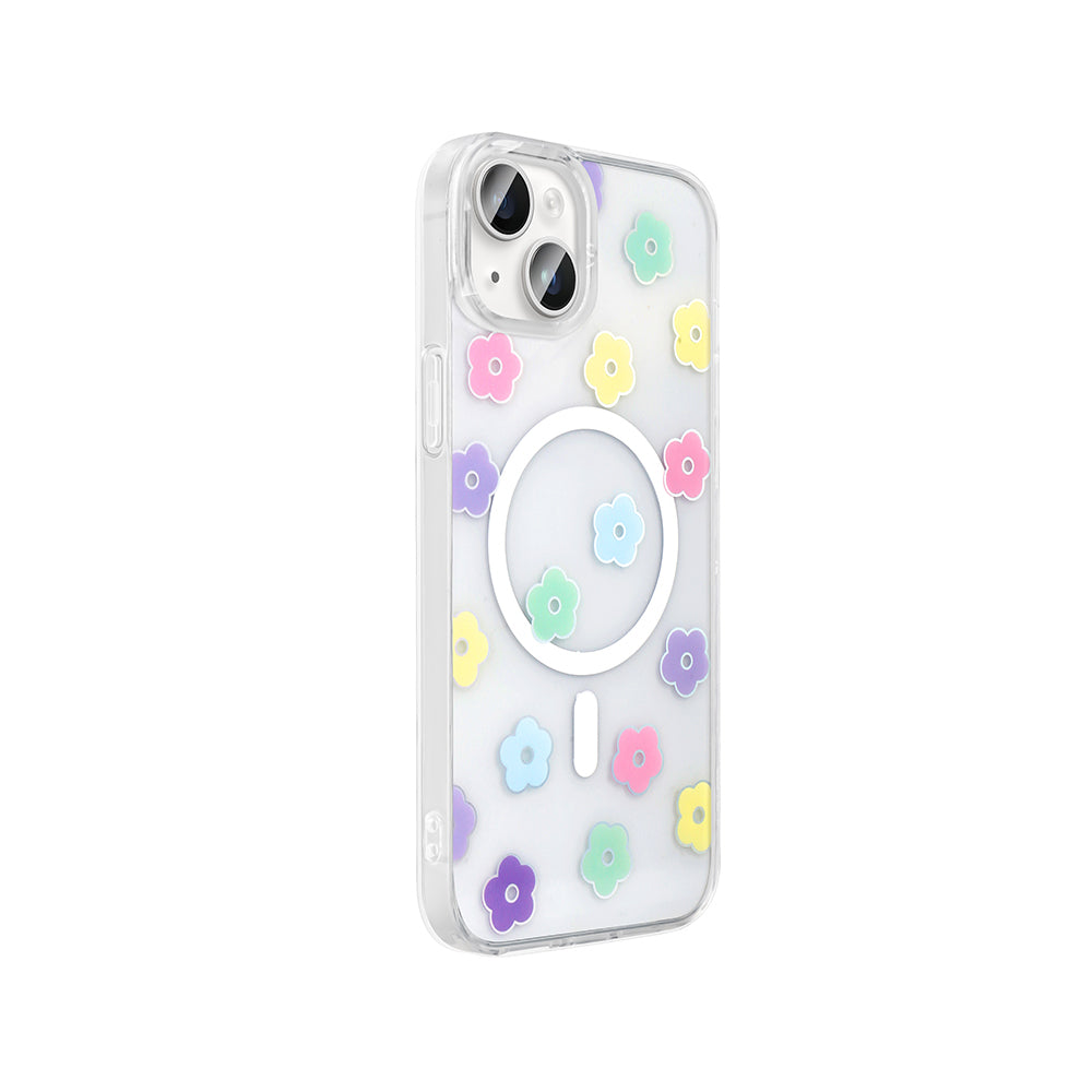 Apple iPhone 15 Plus Kılıf M-Safe Şarj Özellikli Şeffaf Zore Folk Sert Kapak Sevimli Köpek