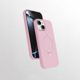 Apple iPhone 15 Plus Kılıf M-safe Şarj Özellikli Standlı Zore Samara Kapak Lila