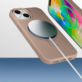 Apple iPhone 15 Plus Kılıf M-safe Şarj Özellikli Standlı Zore Samara Kapak Lacivert