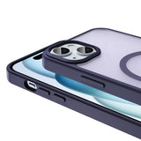 Apple iPhone 15 Plus Kılıf M-safe Şarj Özellikli Mat Arka Yüzey Zore Sio Kapak Kahverengi