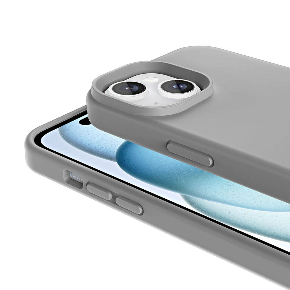 Apple iPhone 15 Plus Kılıf M-safe Şarj Özellikli Sıvı Teknolojili Silinebilir Sert Zore Kivi Kapak Pembe