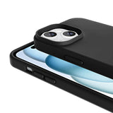 Apple iPhone 15 Plus Kılıf M-safe Şarj Özellikli Sıvı Teknolojili Silinebilir Sert Zore Kivi Kapak Siyah