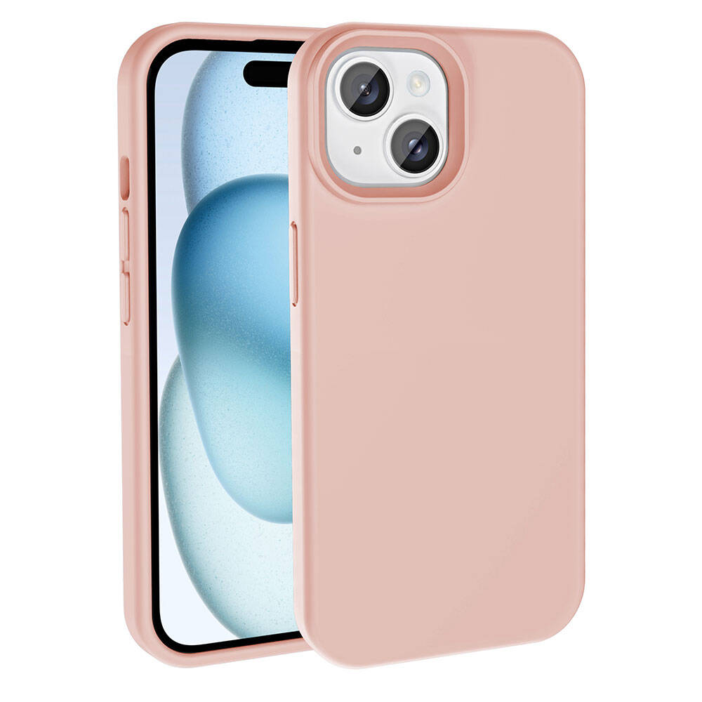 Apple iPhone 15 Plus Kılıf M-safe Şarj Özellikli Sıvı Teknolojili Silinebilir Sert Zore Kivi Kapak Pembe