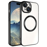 Apple iPhone 15 Plus Kılıf M-safe Wireless Şarj Özellikli Zore Setro Silikon Sierra Mavi