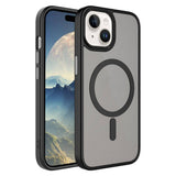 Apple iPhone 15 Plus Kılıf Mat Arka Yüzey Wireless Şarj Özellikli Zore Flet M-safe Kapak Koyu Yeşil