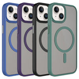 Apple iPhone 15 Plus Kılıf Mat Arka Yüzey Wireless Şarj Özellikli Zore Flet M-safe Kapak Siyah