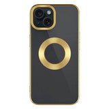 Apple iPhone 15 Plus Kılıf Tek Kamera Çerçeveli Logo Gösteren Zore Omega Kapak Gümüş