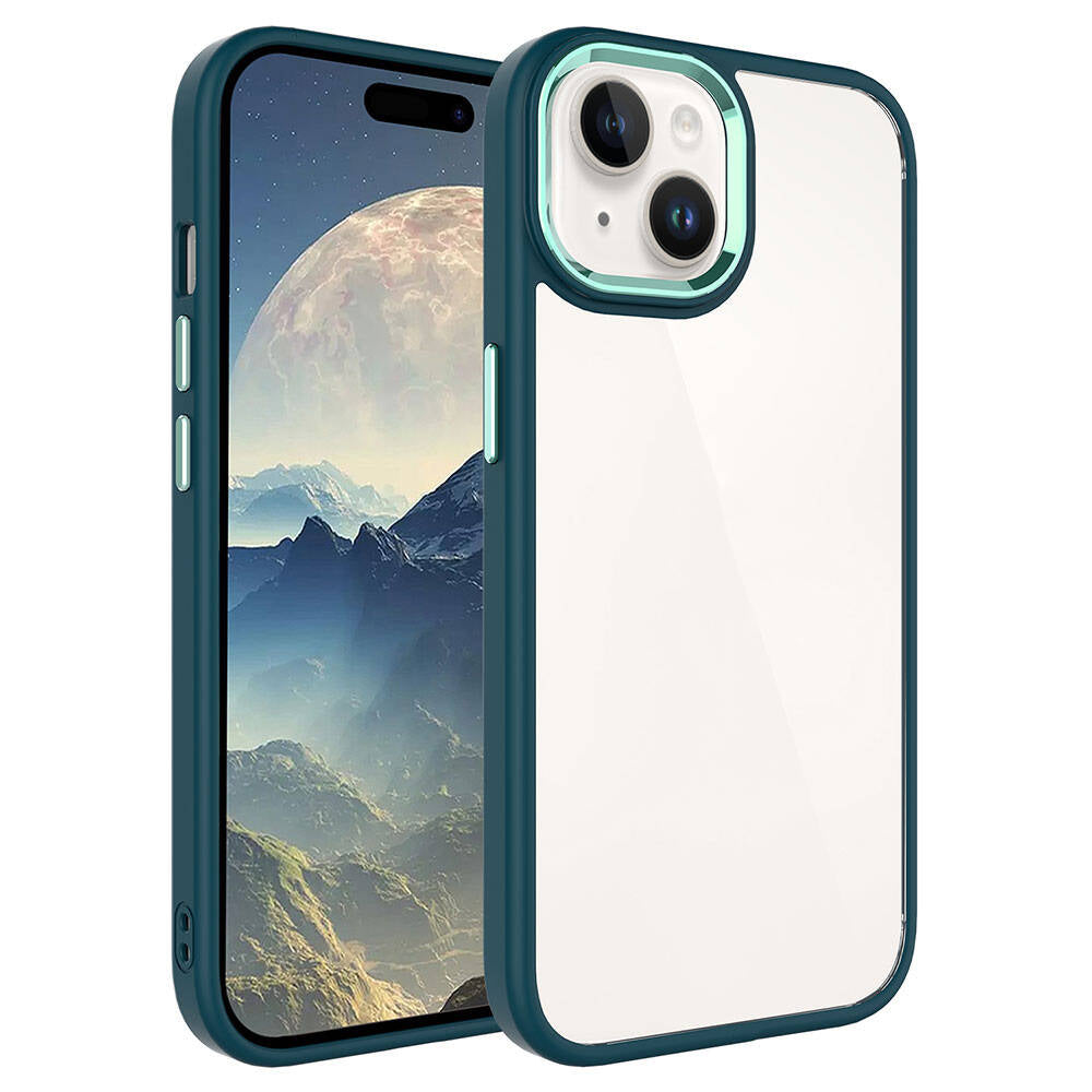 Apple iPhone 15 Plus Kılıf Zore Krom Kapak Lavendery Gray