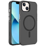 Apple iPhone 15 Plus Kılıf Zore M-safe Şarj Özellikli Buzlu Transparan C-Pro Sert Kapak Turuncu