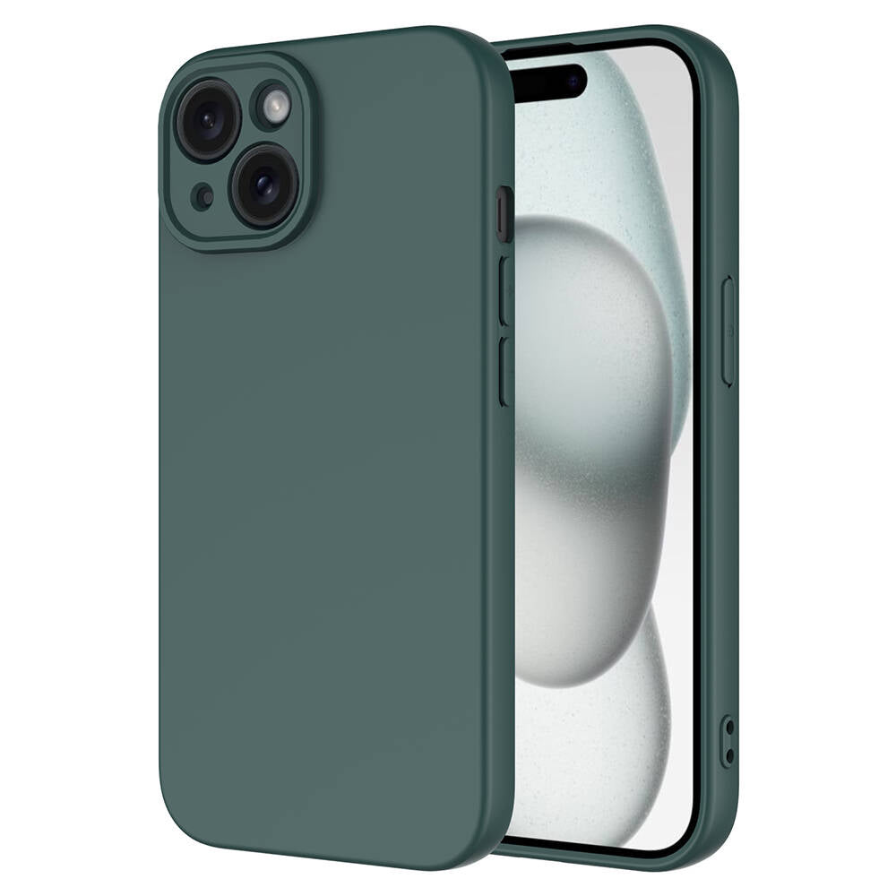 Apple iPhone 15 Plus Kılıf Zore Mara Lansman Kapak Koyu Yeşil