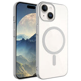Apple iPhone 15 Plus Kılıf Zore Wireless Şarj Özellikli Pixel M-safe Kapak Gümüş