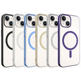 Apple iPhone 15 Plus Kılıf Zore Wireless Şarj Özellikli Pixel M-safe Kapak Gümüş