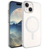 Apple iPhone 15 Plus Kılıf Zore Wireless Şarj Özellikli Pixel M-safe Kapak Gümüş
