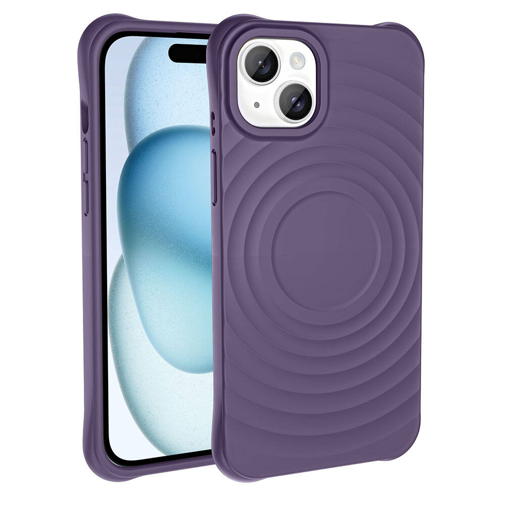 Apple iPhone 15 Plus M-safe Şarj Özellikli Airbagli Mat Görünümlü Zore Hepi Kapak Pembe Açık