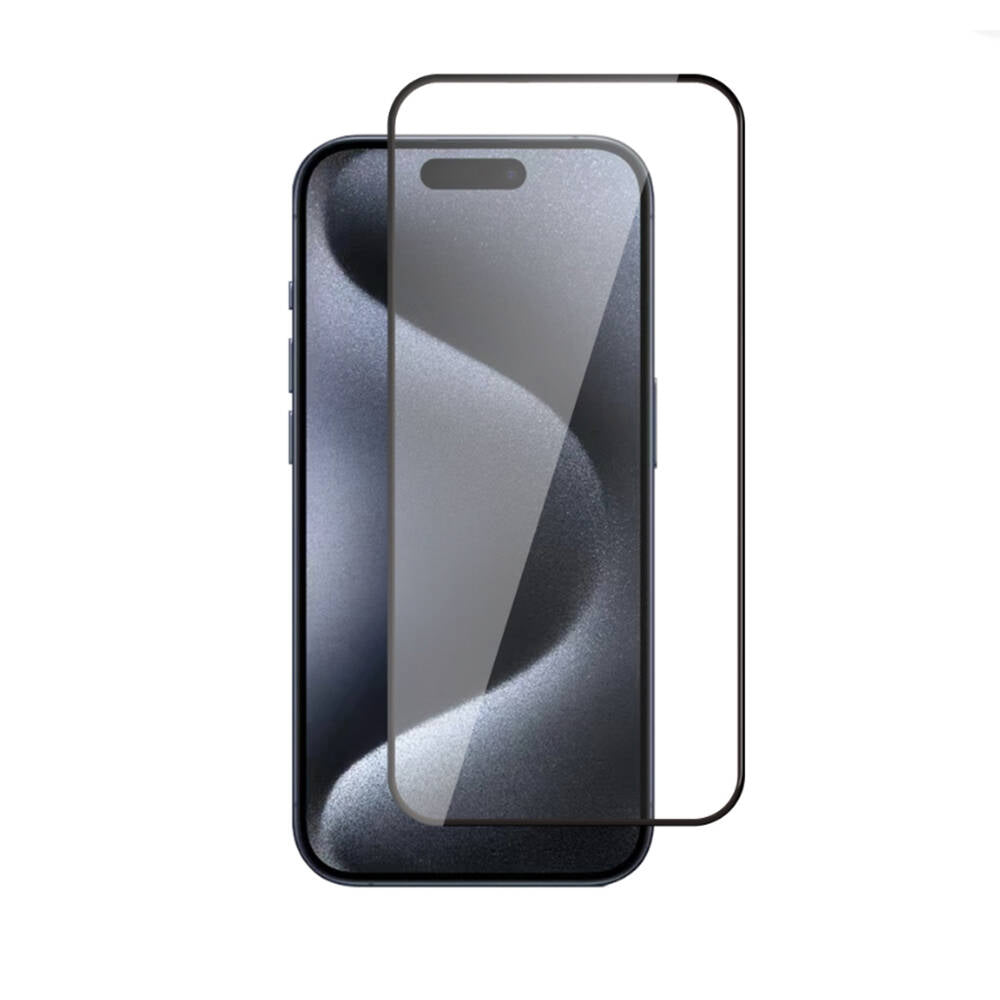 Apple iPhone 15 Plus Zore 3D Rika Temperli Cam Ekran Koruyucu Siyah