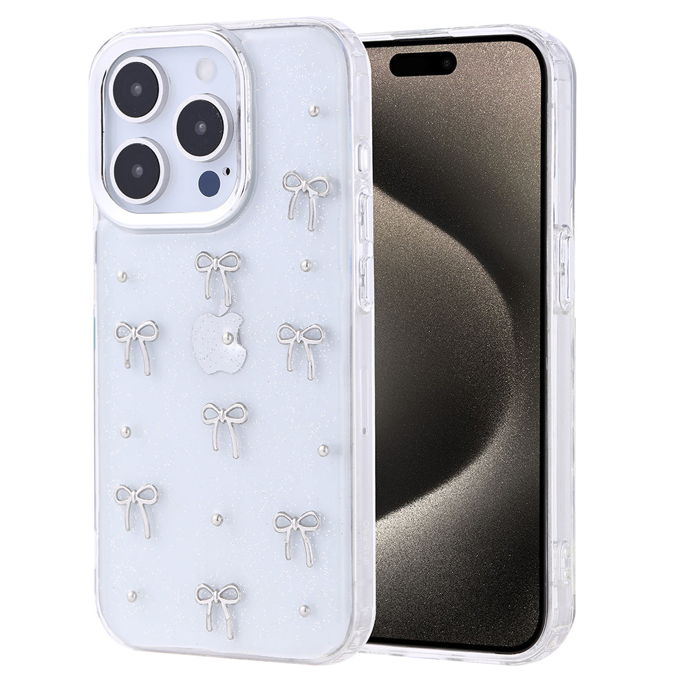 Apple iPhone 15 Pro Kılıf Airbag Tasarımlı Simli Şeffaf Zore Kutup Kapak Fiyonk