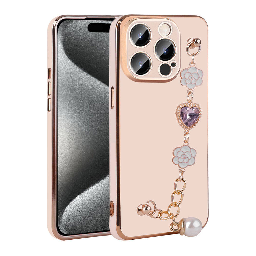 Apple iPhone 15 Pro Kılıf El Tutamaçlı Kamera Korumalı Zore Taka Silikon Kapak Beyaz