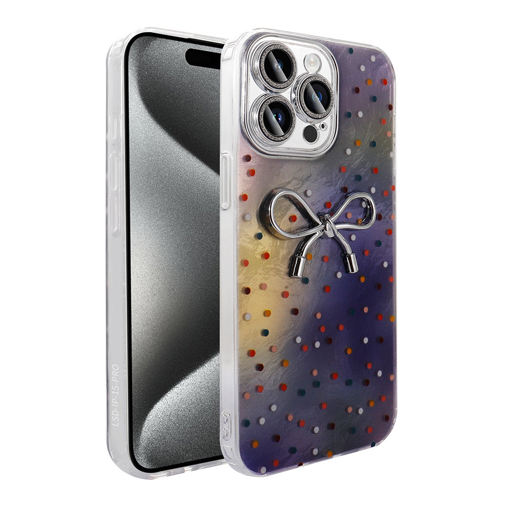 Apple iPhone 15 Pro Kılıf Kamera Korumalı Figürlü Zore Ponti Silikon Kapak Açık Pembe