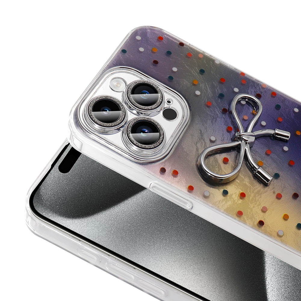 Apple iPhone 15 Pro Kılıf Kamera Korumalı Figürlü Zore Ponti Silikon Kapak Açık Pembe