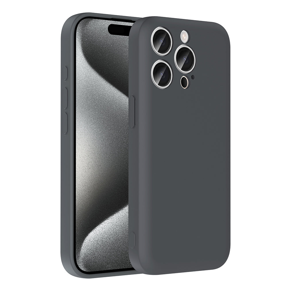 Apple iPhone 15 Pro Kılıf Kamera Korumalı Kartlık Hazneli Zore Vitra Kapak Gri